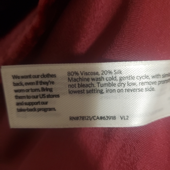 Eileen Fisher Velvet V-Neck Top, S, Deep Claret, velvet & silk - Picture 5 of 7